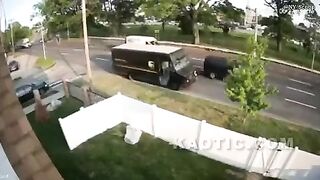 UPS truck hit from behind