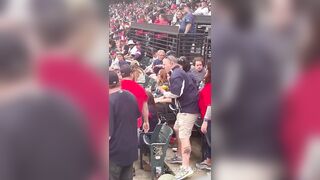 Female Guardians Fan Getting Hit In Fan Brawl During Game