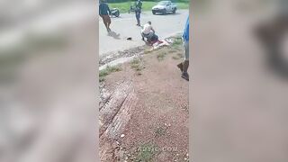 Biker Screams After Losing A Leg