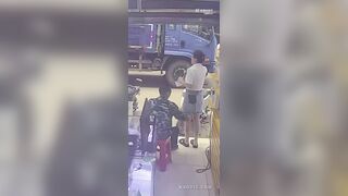 Sneaky Guy Tries to Light Woman on Fire