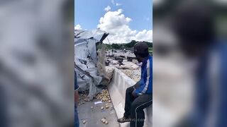 Dying Trucker Getting Looted