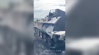 British armored personnel carrier FV103 Spartan destroyed along with the landing at Bakhmut