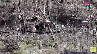 Ukrainian troops clearing invader positions