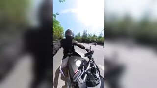 Taiwanese Biker Knocked Out In Freaky Accident