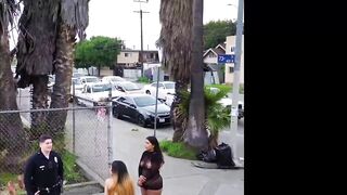 Drone Footage Of LA Prostitutes Having Troubles With Police