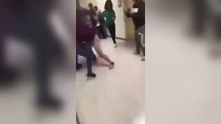 Mob of ninth-grade students viciously attack female assistant principal after she tried to break up a fight in the hallway