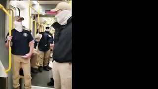 Train Passenger Lays into Boston Nazi Group