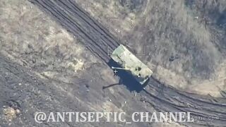 Kamikaze Drone Takes Out Ukrainian Weaponry