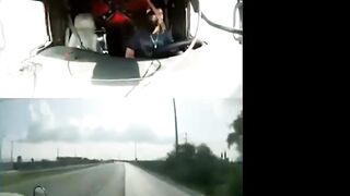 Driver crashes into a trailer