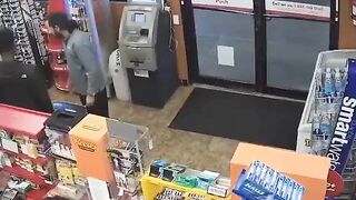 Caring customers clean the cash register(repost)