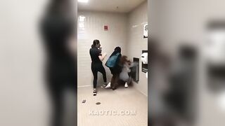 Generation Z teenagers fight at school