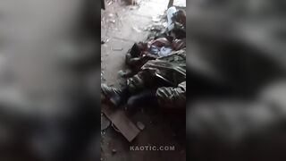 Soldier shows destroyed invaders in Bakhmut