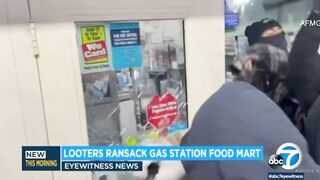 Compton Gas Station Store Gets Ransacked in Mere Seconds by a Massive Crowd of Hoolums