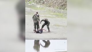 Ecuadorian Soldiers Use the Machete on a Criminal