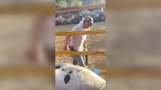 Mexican Bullrider Loses His Grip