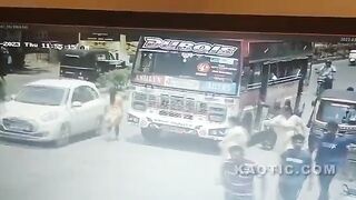 Woman Ran Over By Bus In Slow Mo