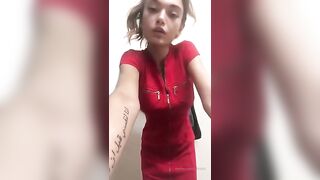 Gurl strips off sexy red dress