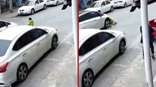 Child gets crushed after running away from his father then into the path of a moving car - China