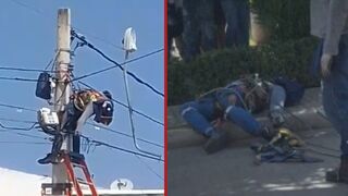 Worker is electrocuted to death while carrying out maintenance on transmission pole on his 3rd day at job - Valledupar, Colombia