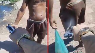 Thief was caught stealing pallets then shot in his hand and buttocks - Brazil