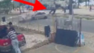 Biker cartwheels into street post and dies after getting hit off his motorcycle in Brazil
