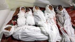 Hospital ward in Gaza shows several deceased children and babies killed by IDF airstrike attacks