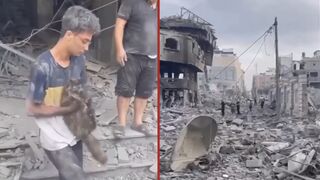 Aftermath footage from Israeli Rocket Attacks in Gaza Strip