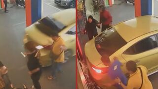 Little girl was crushed against a wall by out of control driver in Indonesia