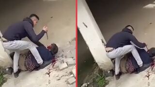 Lunatic randomly stabs a man in his face the day he was released from prison