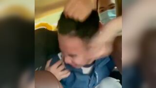 Pedophile is punched up inside the back of a car after allegedly trying to meet up with a 14-year-old girl in China