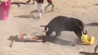 Man is gored by a bull and left with his intestines extracted