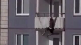 Woman's side man falls to his death tryna escape from balcony after husband came Home