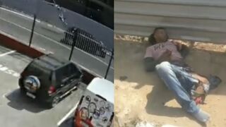 Biker looses his foot after a head on collision with a Car in Brazil