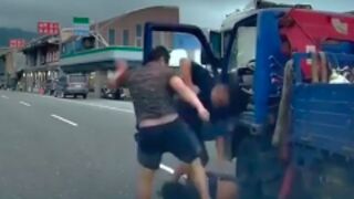 Two men are beaten up after road rage incident in Taiwan