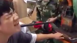 Machine flattens factory workers fingers in China