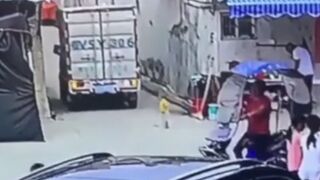 Toddler is crushed by reversing truck in China