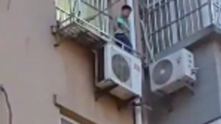 Little boy jumps from 4th floor (survives) to avoid getting beaten with a stick by his parents, China