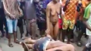 Nigerian couple are forced to parade around with the dead bodies of their victims they intended to use for rituals