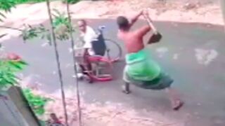 Helpless wheelchair user is beaten to death with a Garden Hoe in Bangladesh