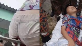 Child slipped and was penetrated in the anus by spiked iron gate, China