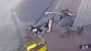 Man gets into a scuffle with two cops while resisting arrest and disarms then shoots them both, Brazil