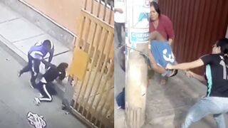 Man beats and attempts to sexually assault woman, but is caught, tied to a post and beaten by victims family in Peru