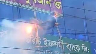 Man sizzles then falls to his death after getting electrocuted while attempting to post up a banner, Bangladesh