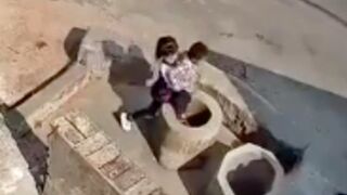 7 year old girl drops a 4 year old boy down a well in China