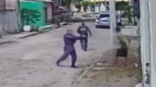 CCTV captures handcuffed burglar getting executed by police to save jail space and paperwork, Brazil