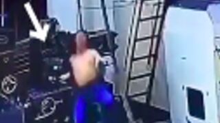 Factory worker is pulled into machine but manages to escape, China