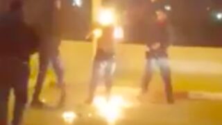 Angry man sets himself on fire after a disagreement with police, Tunisia