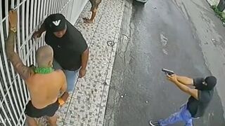 Man is approached from behind and shot in the back of the head and out the eye by Rival (Action + Aftermath)