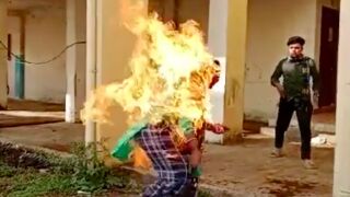 Woman sets herself on fire after her house was sealed in campaign against encroachment