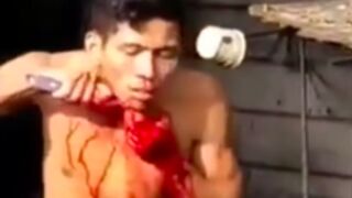 Man slits his own throat and bleeds to death in the Philippines